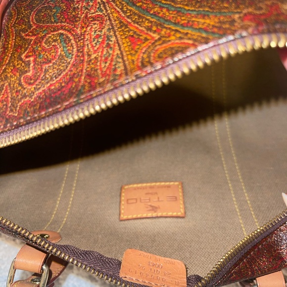 Leather-Trimmed Paisley Handle Bag - Picture 3 of 9